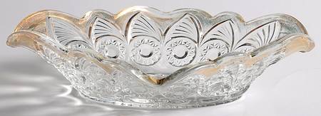 Bulls Eye and Fan Clear 7" Diamond Shape Relish