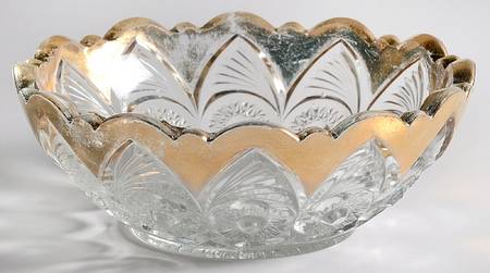 Bulls Eye and Fan Clear 5" Oval Bowl