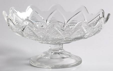 Bulls Eye and Fan Clear Round Compote (Height X Width)