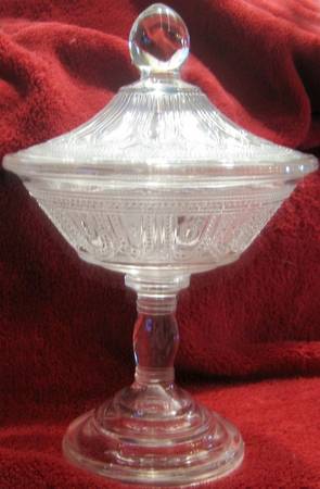 Beaded Band Tall Compote & Lid