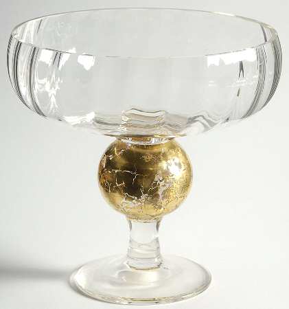 Manhattan Footed Gold Rose Bowl