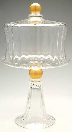Manhattan Gold Cake Stand and Dome