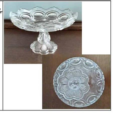 Star in Bull's Eye Clear Round Compote (Height X Width)