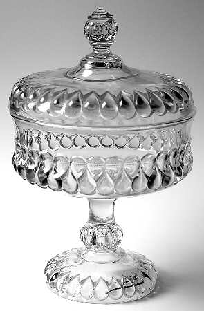 Teardrop & Thumbprint 11" Compote & Lid
