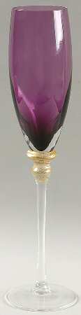 Sienna Crystal (Gold) Amethyst Fluted Champagne