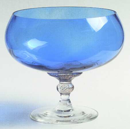 Sienna Crystal (Gold) Cobalt Blue Footed Dessert Bowl