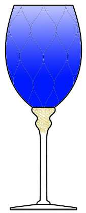 Sienna Crystal (Gold) Cobalt Blue Bordeaux Wine