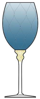 Sienna Crystal (Gold) Blue Bordeaux Wine