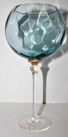 Sienna Crystal (Gold) Blue Burgundy Wine