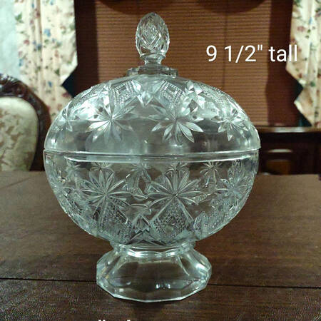 Shoshone Clear Footed Candy Dish & Lid