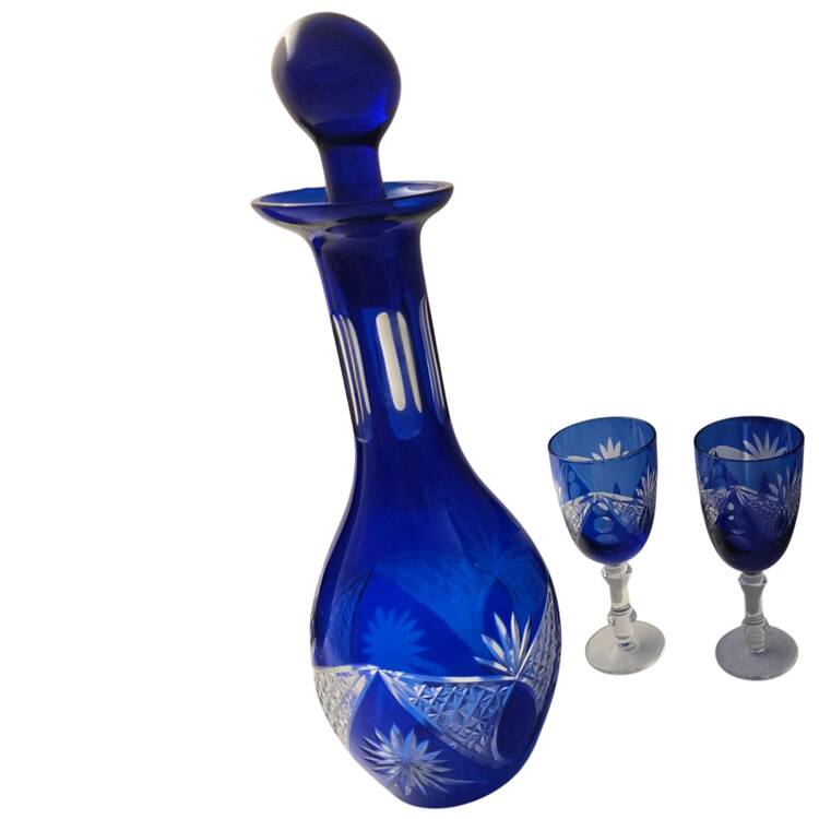 UNK1188 Cobalt Blue Decanter & Stopper