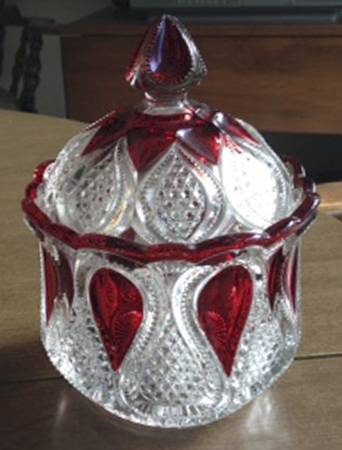 New Jersey Ruby Flash Sugar Bowl & Lid
