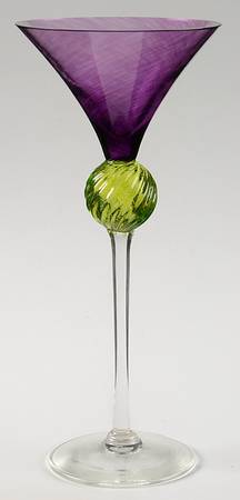 Tribeca Amethyst and Lime Martini Glass