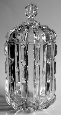 Broken Column Clear Cracker Jar & Lid