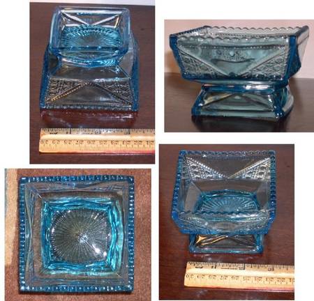 Sunken Buttons Blue Small Fruit Dessert Bowl