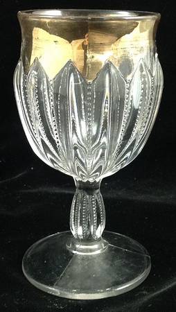 Prism Column Clear (Gold Trim) Water Goblet