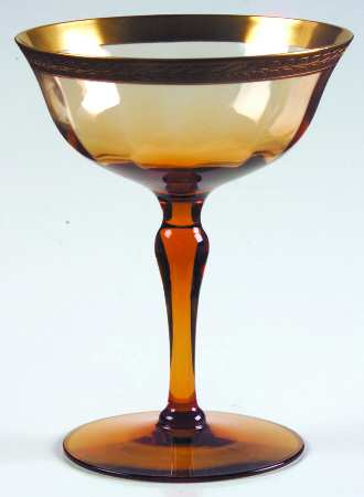 Laurel - Amber (Unknown Stem) Champagne/Tall Sherbet