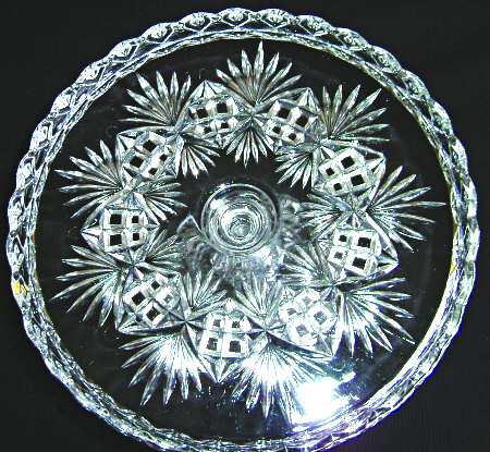 U.S. Shell Clear Footed Cake Plate
