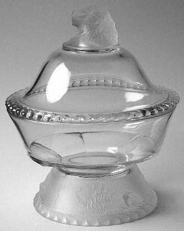 Lion 9" Compote & Lid