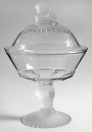 Lion 7" Compote & Lid