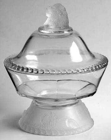 Lion 10" Compote & Lid