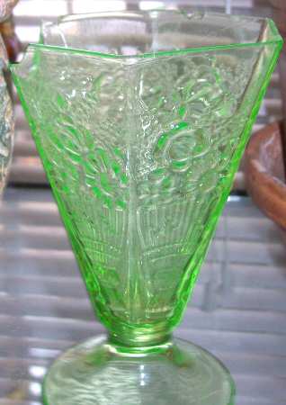 Floradora Green Water Goblet