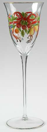 Holiday Ribbon Water Goblet