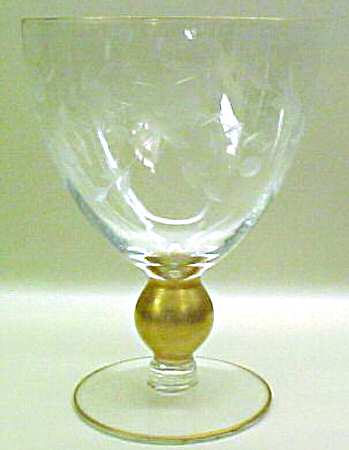 UNK102 Clear (Gold Trim) Water Goblet