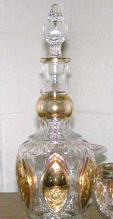 Almond Clear (Gold Trim) Decanter & Stopper