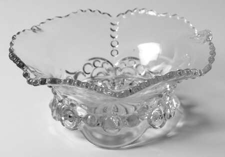 Bead and Scroll Clear Small Fruit Dessert Bowl