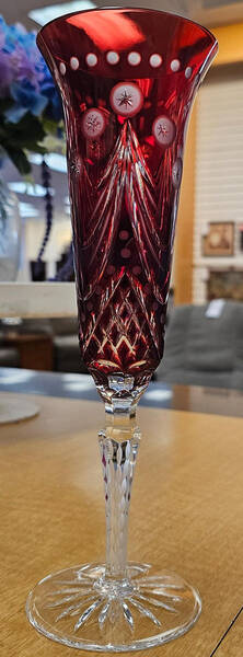 UNK3470 Red Fluted Champagne
