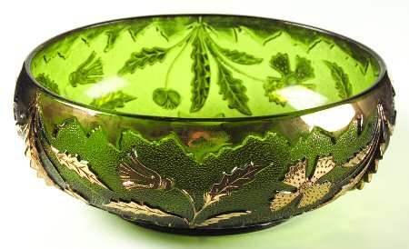 Delaware Emerald (Gold Accent) 7" Cupped Bowl