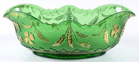 Delaware Emerald (Gold Accent) 11" Large Fruit Bowl