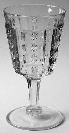 Prism & Panelled Rosettes Water Goblet