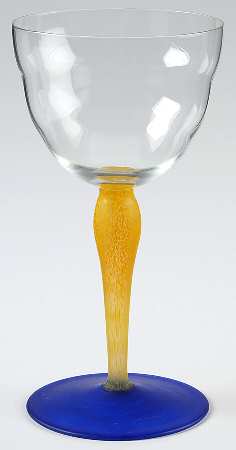UNK4754 Yellow and Blue Water Goblet
