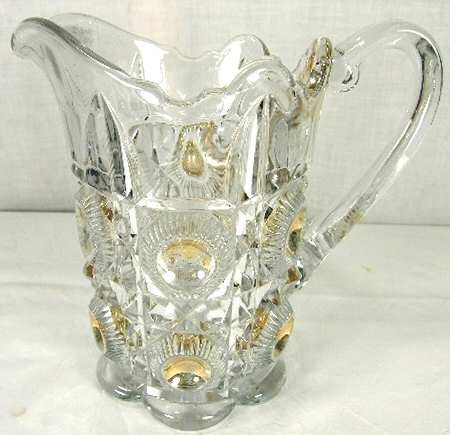 Bull's Eye and Daisy Clear (Gold Trim) Pitcher