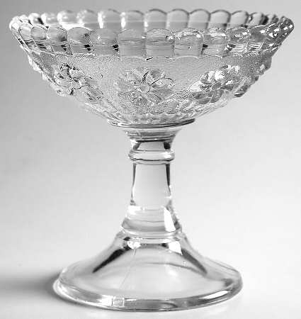 Roman Rosette Clear Footed Jam/Jelly No Lid