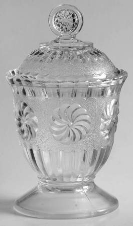 Roman Rosette Clear Sugar Bowl & Lid