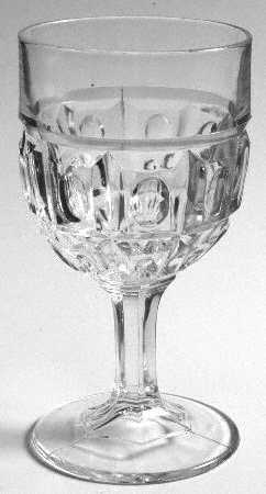 Late Block & Thumbprint Water Goblet