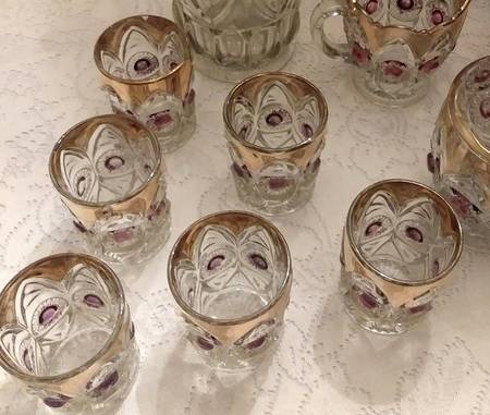 Bulls Eye and Fan Clear (Gold) Flat Tumbler