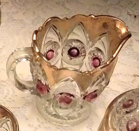 Bulls Eye and Fan Clear (Gold) Creamer