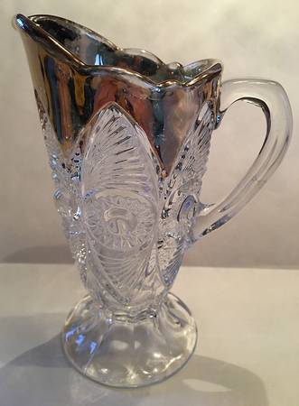 Bulls Eye and Fan Clear (Gold) Creamer