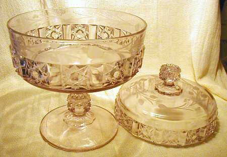 Stars and Bars Cut Compote & Lid