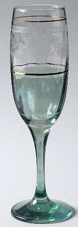 UNK3298 Green Fluted Champagne