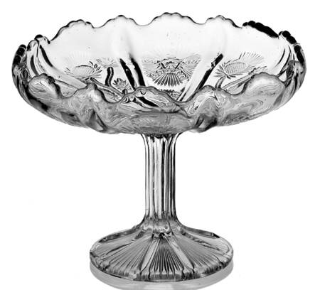 Paneled Thistle Clear Round Compote (Height X Width)