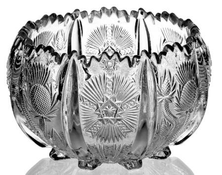 Paneled Thistle Clear 4" Rose Bowl