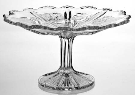 Paneled Thistle Clear 6" Diameter Pedestal Cake Stand