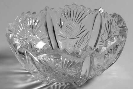 Paneled Thistle Clear 3" Nappy