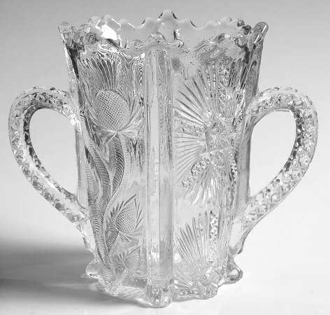 Paneled Thistle Clear Celery Vase