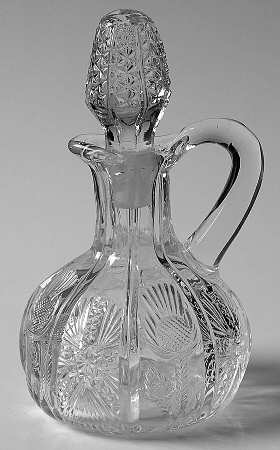 Paneled Thistle Clear Oil Cruet & Stopper